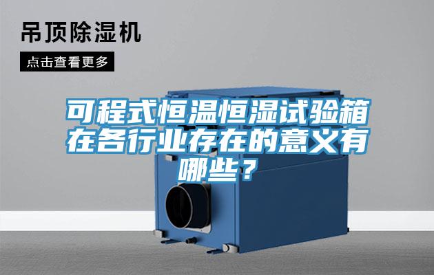 可程式恒溫恒濕試驗箱在各行業(yè)存在的意義有哪些？